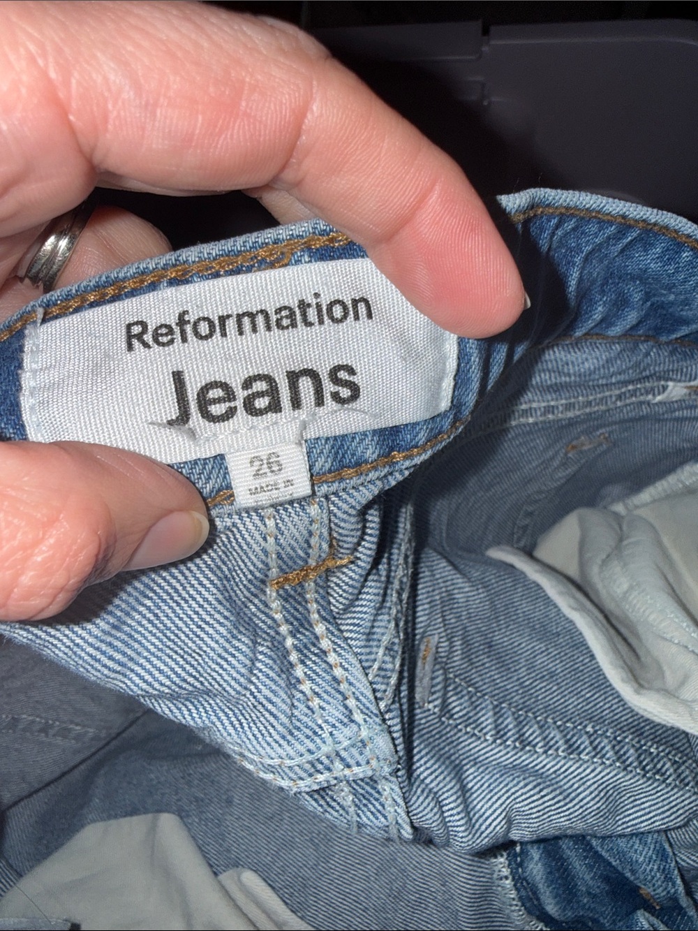 Reformation Wide-Leg Jeans in Medium Blue - Picture 6 of 7